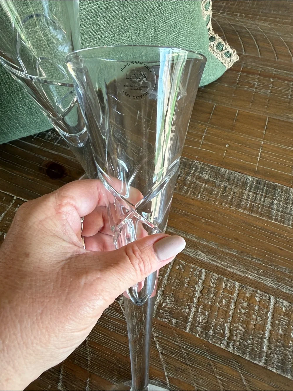 Lenox Clear Crystal Flutes with Swirl Accent (Pair)